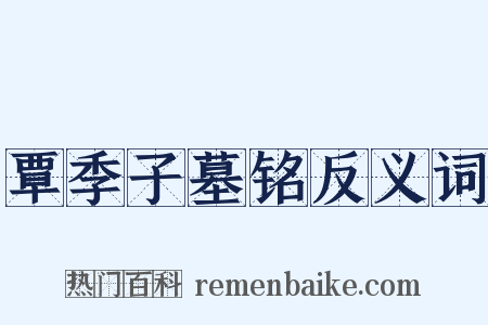 覃季子墓铭反义词是什么意思的图片